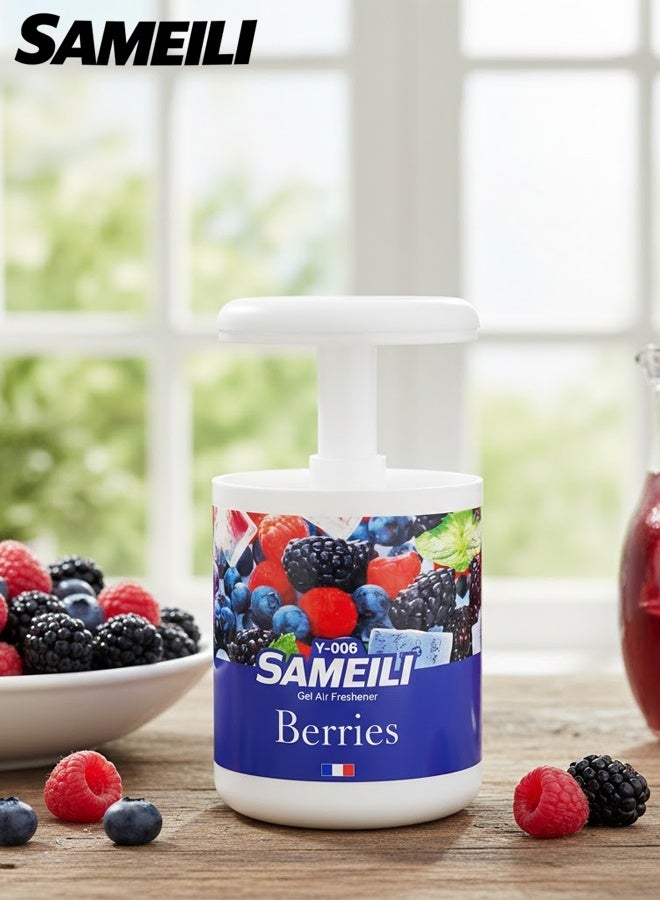 ساميلي معطر جو للسيارة برائحة التوت - رائحة تدوم طويلاً، تصميم مانع للتسرب، مناسب لوضعه في حامل الأكواب أو على لوحة القيادة، برائحة الفراولة المنعشة لسيارات الدفع الرباعي والسيدان Y-006 - Image 2